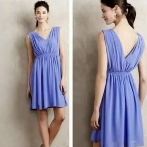 Anthropologie HD in Paris Lavana Periwinkle Grecian Pleat Dress Size 2 NEW NWT